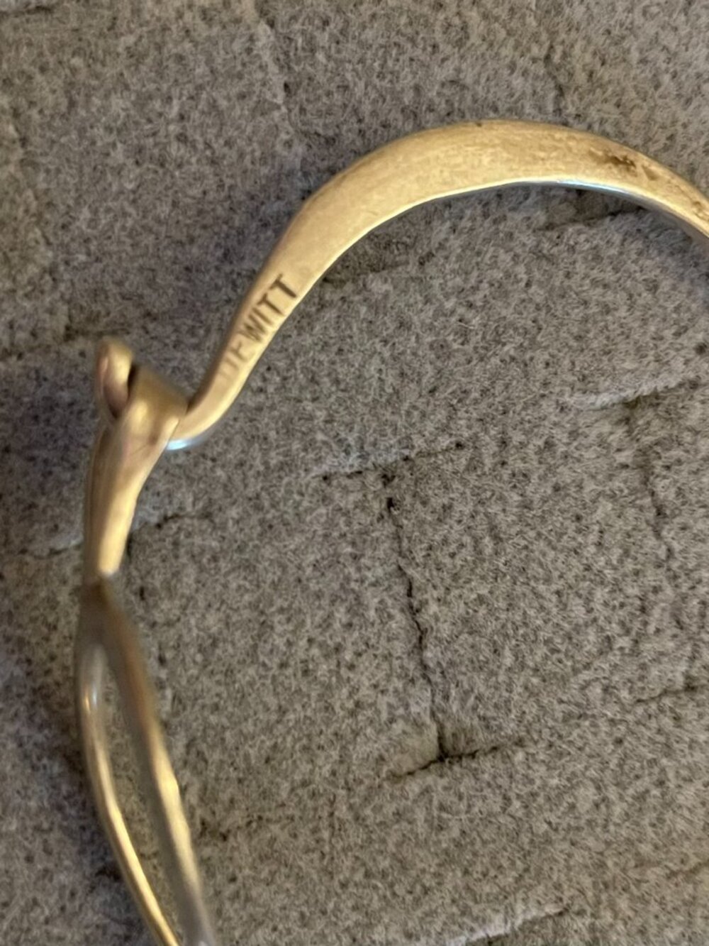Vintage Sterling Silver Bracelet Bangle Modern Handmade Signed Dewitt Minimalist - Picture 7 of 14